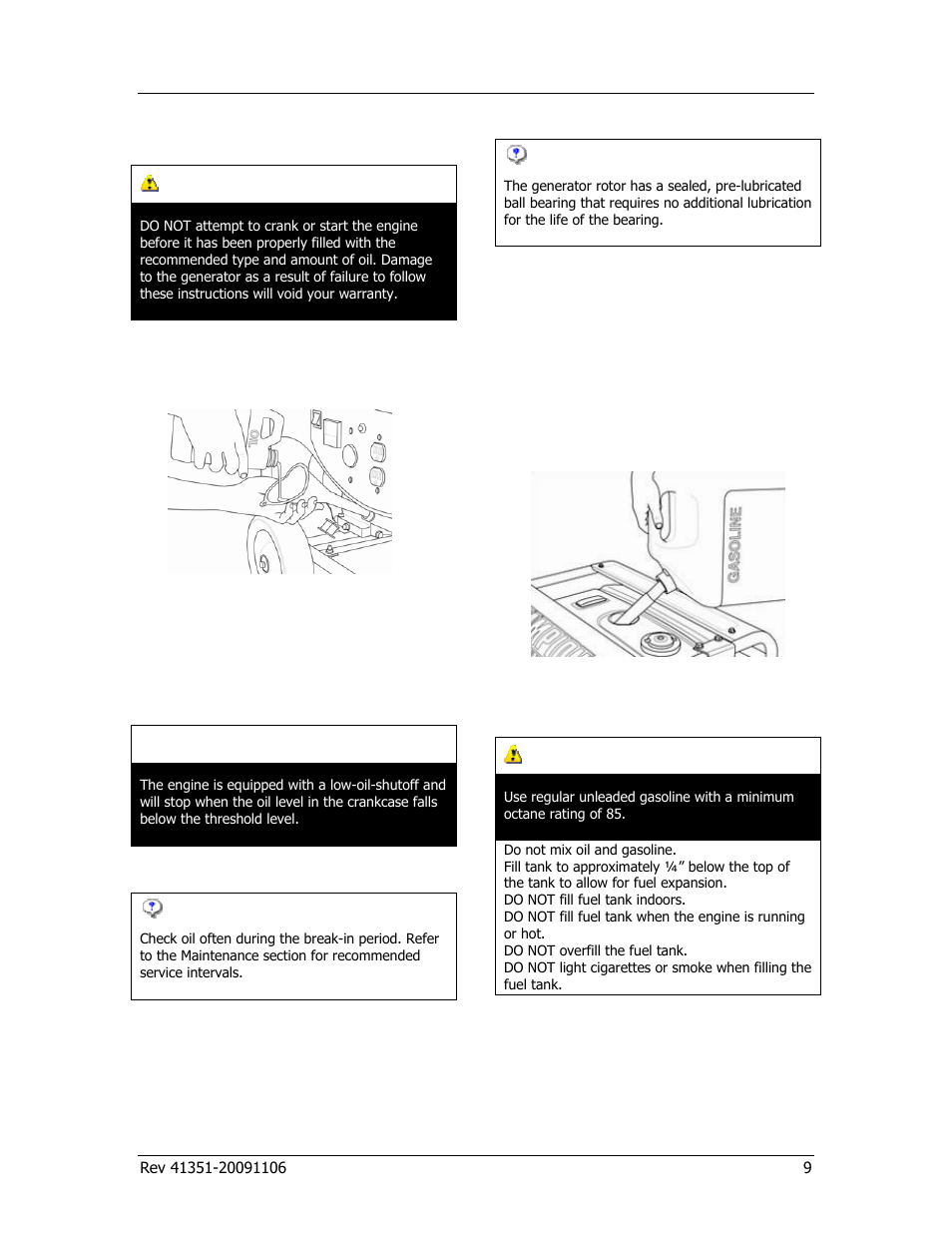 Assembly, Add engine oil caution, Caution | Add fuel | Champion Power Equipment PORTABLE GENERATOR 41351 User Manual | Page 13 / 28