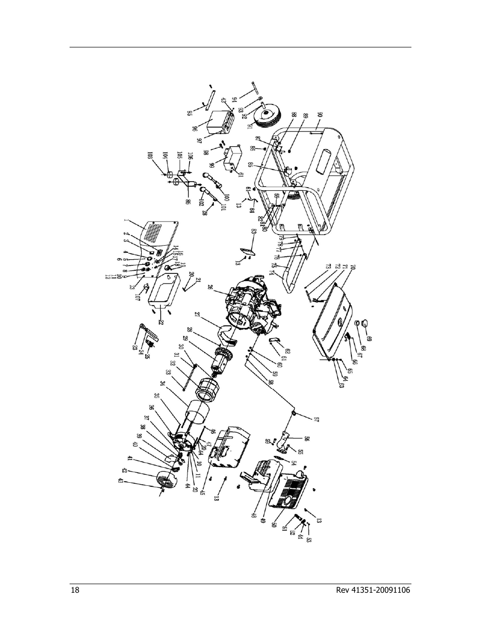 Specifications, Parts diagram | Champion Power Equipment PORTABLE GENERATOR 41351 User Manual | Page 22 / 28