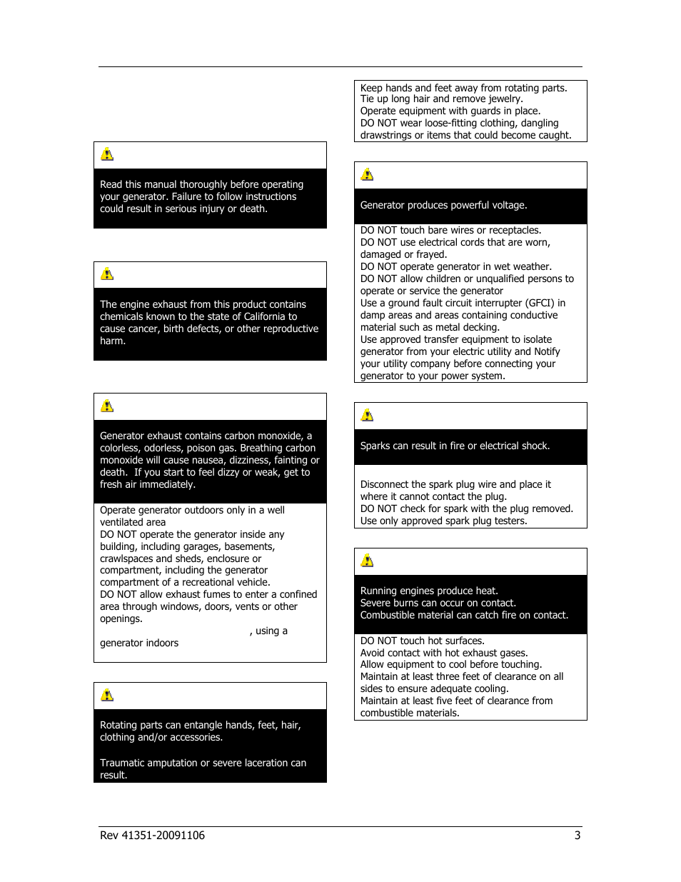 Safety rules, Warning, Danger | Champion Power Equipment PORTABLE GENERATOR 41351 User Manual | Page 7 / 28