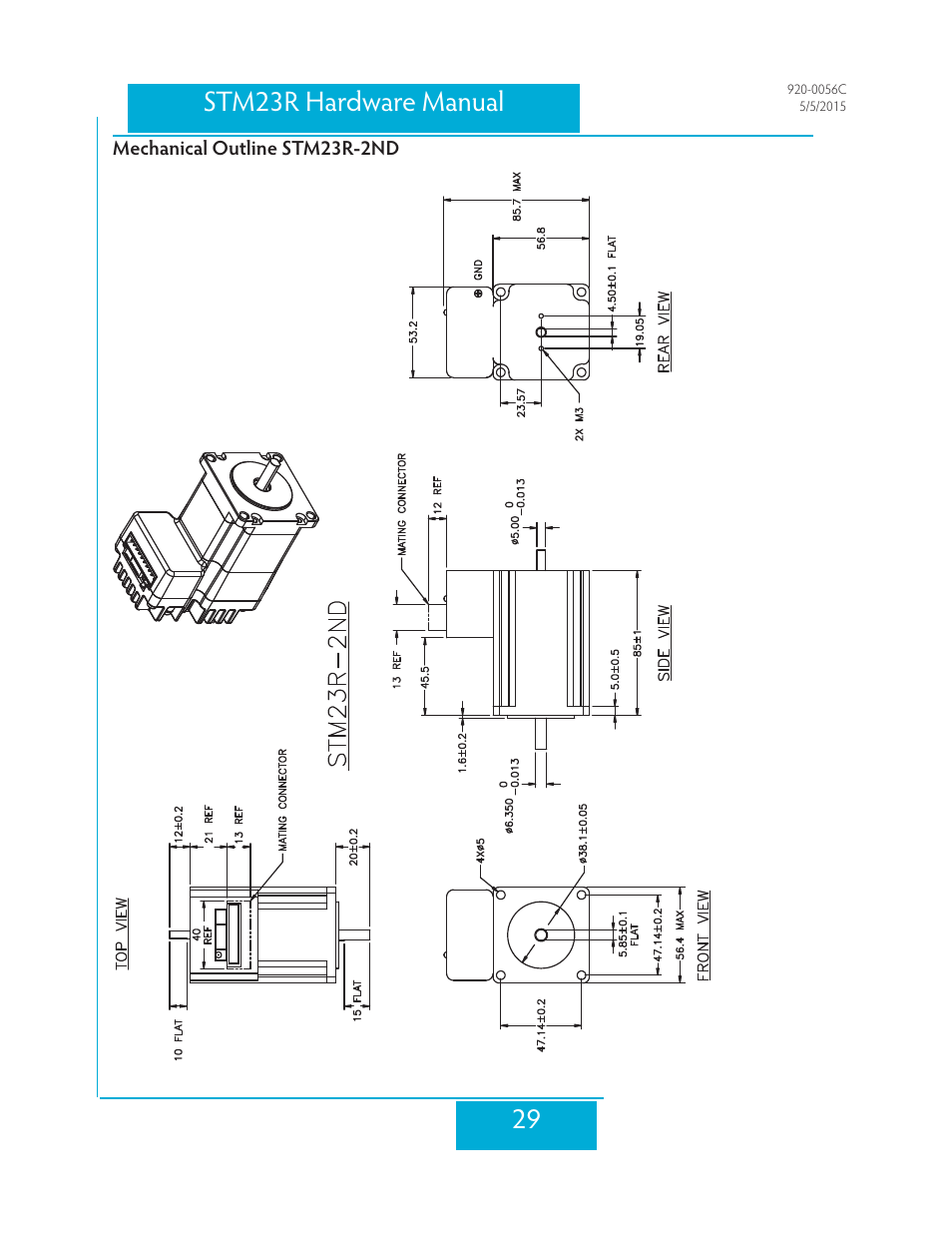 Mechanical outline stm23r-2nd, 29 stm23r hardware manual | Applied Motion STM23R-2ND User Manual | Page 29 / 36