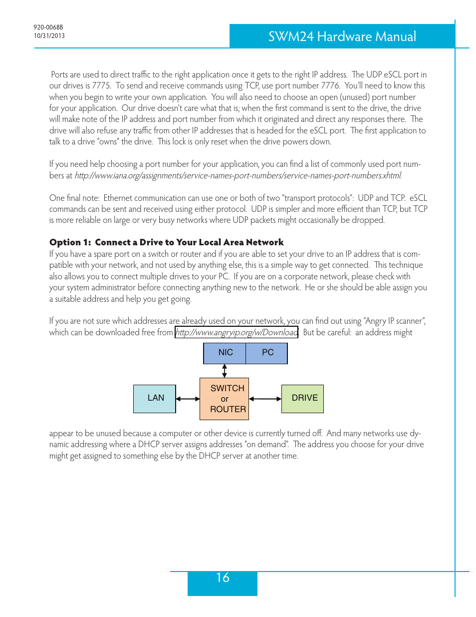 16 swm24 hardware manual | Applied Motion SWM24IP-3EE User Manual | Page 16 / 36