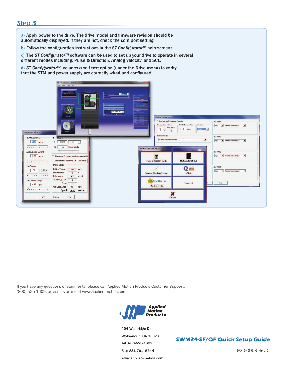 Step 3 | Applied Motion SWM24QF-3AE User Manual | Page 2 / 2