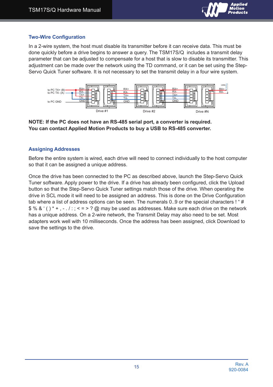 Tsm17s/q hardware manual | Applied Motion TSM17Q-1AG User Manual | Page 15 / 29