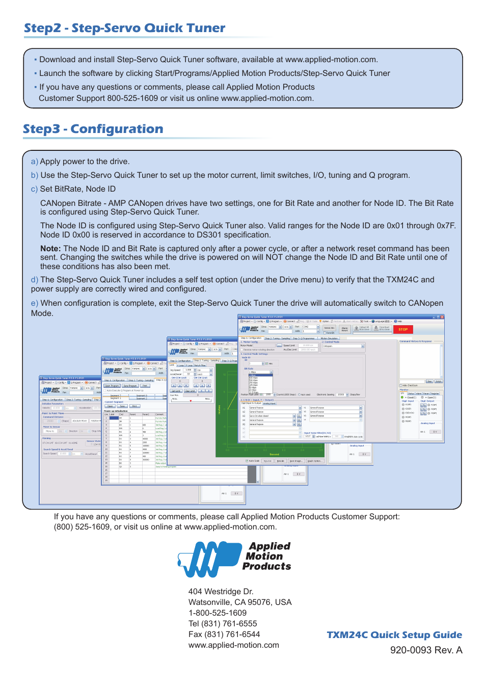 Applied Motion TXM24C-1CG User Manual | Page 2 / 2