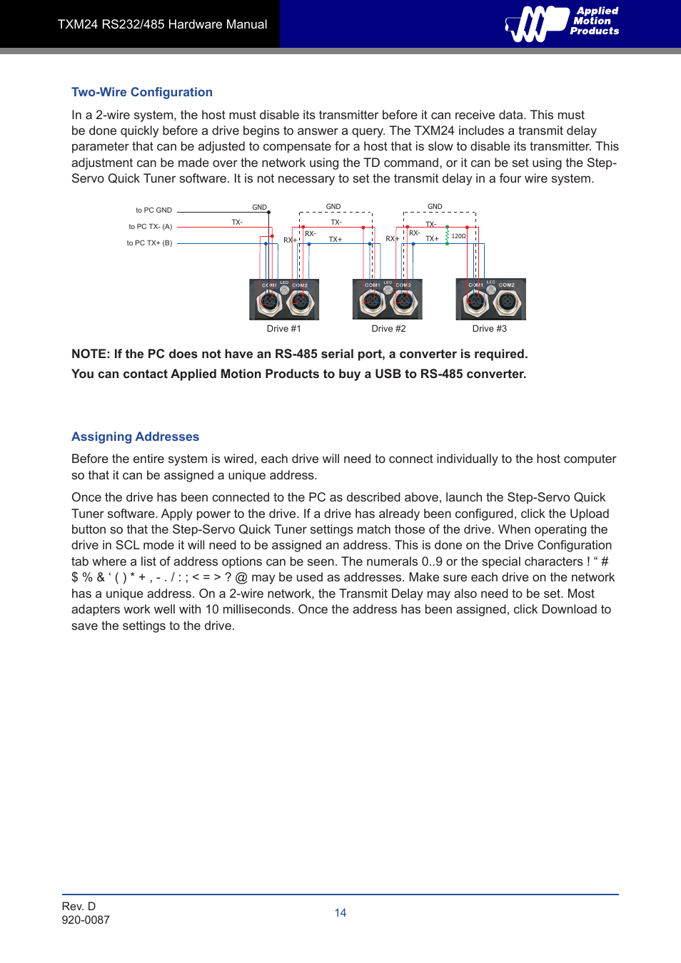 Applied Motion TXM24Q-1AG User Manual | Page 14 / 25