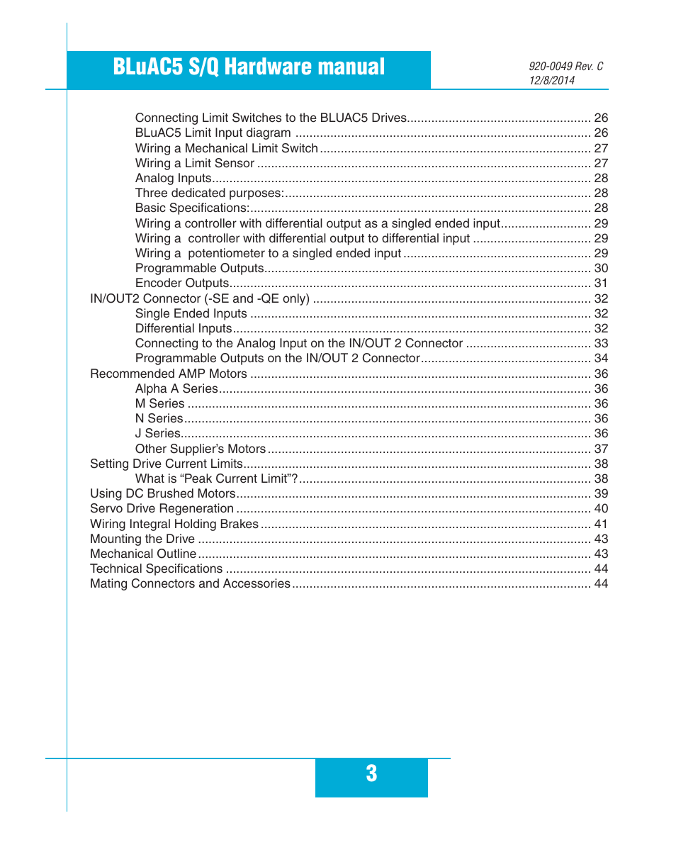 3bluac5 s/q hardware manual | Applied Motion BLuAC5-Q User Manual | Page 3 / 46