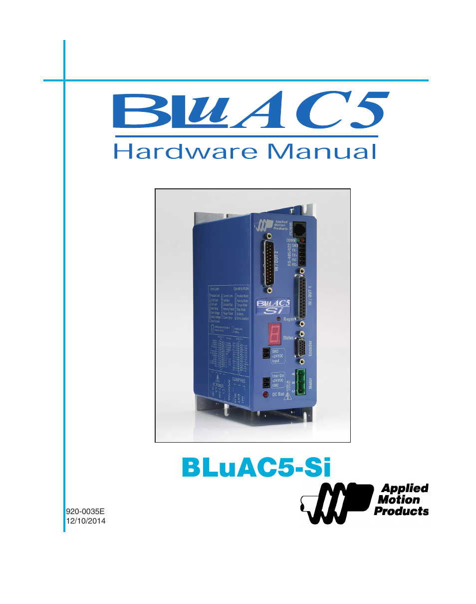 Applied Motion BLuAC5-Si User Manual | 38 pages