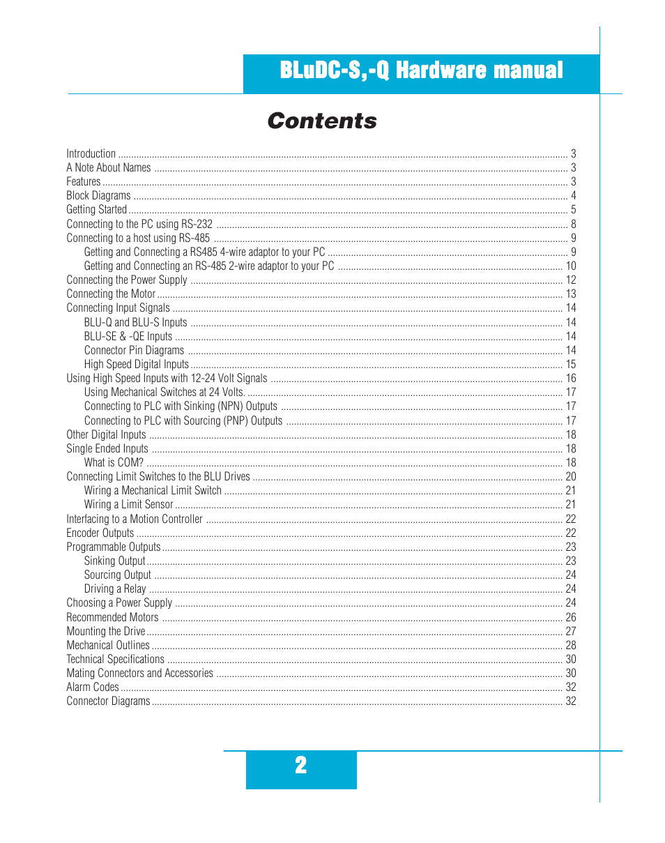 Applied Motion BLuDC4-Q User Manual | Page 2 / 32