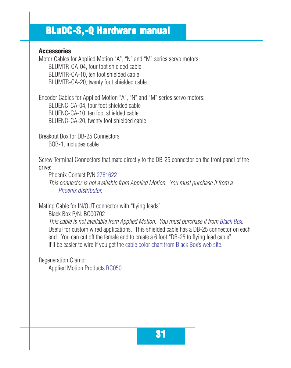 Applied Motion BLuDC4-Q User Manual | Page 31 / 32