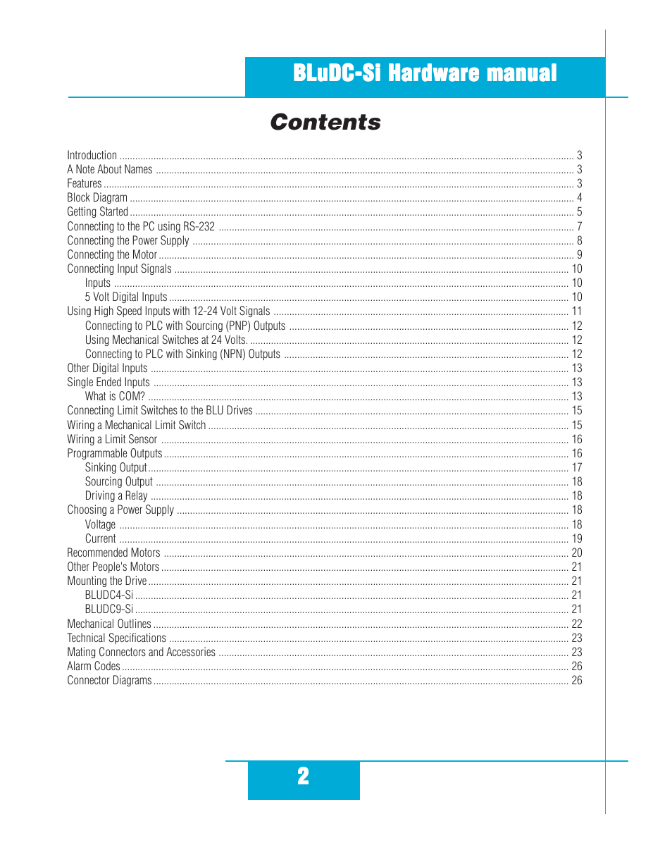 Applied Motion BLuDC4-Si User Manual | Page 2 / 26