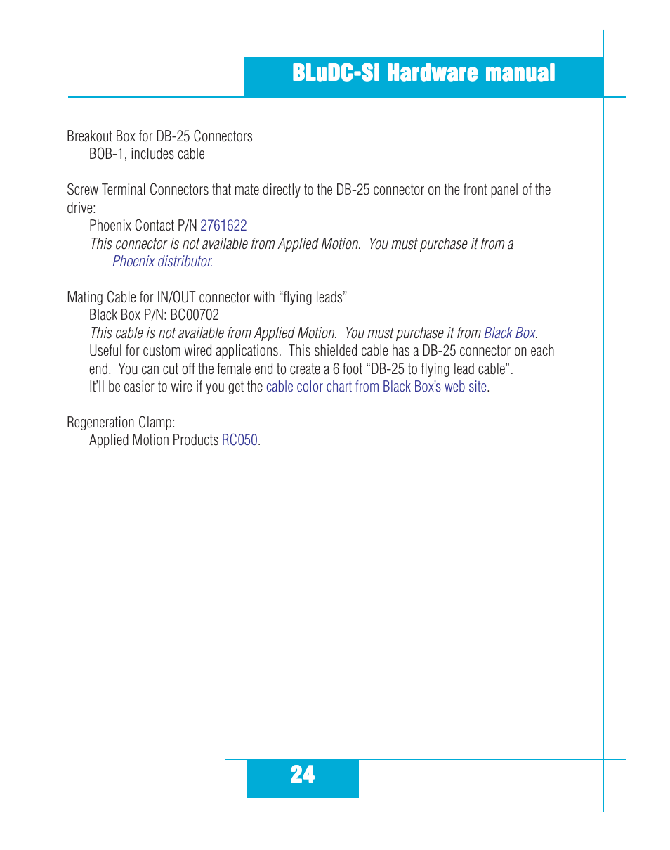 Applied Motion BLuDC4-Si User Manual | Page 24 / 26