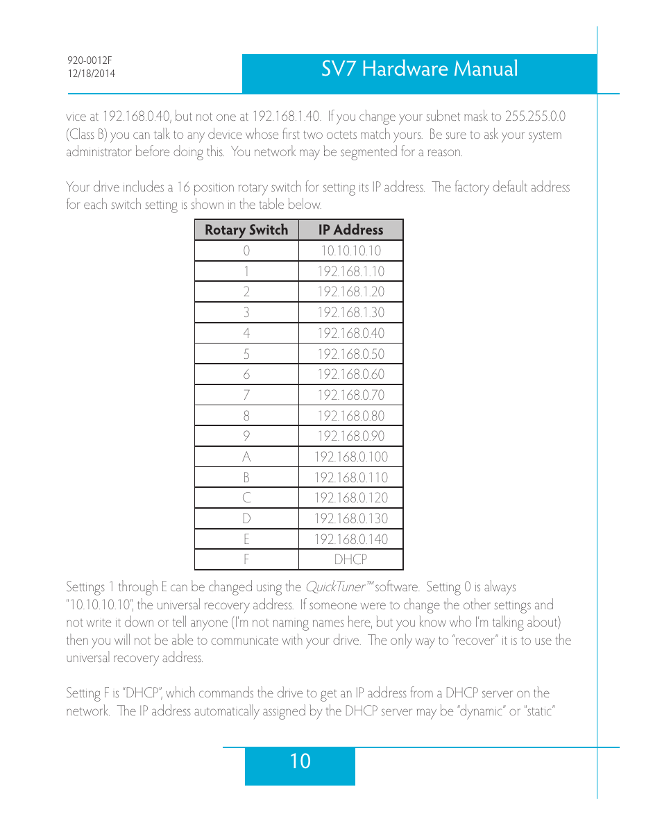 10 sv7 hardware manual | Applied Motion SV7-C-CE User Manual | Page 10 / 53