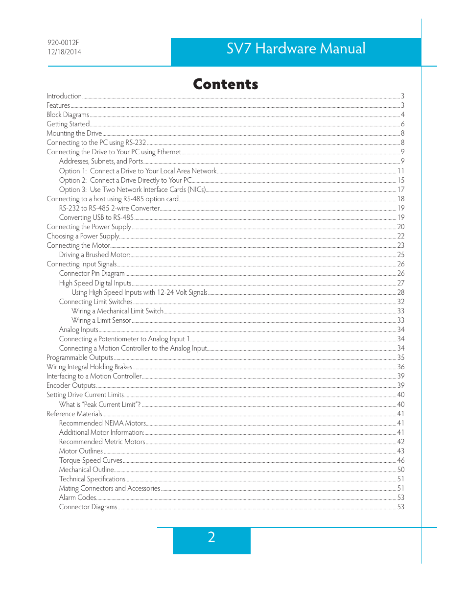 Applied Motion SV7-C-CE User Manual | Page 2 / 53