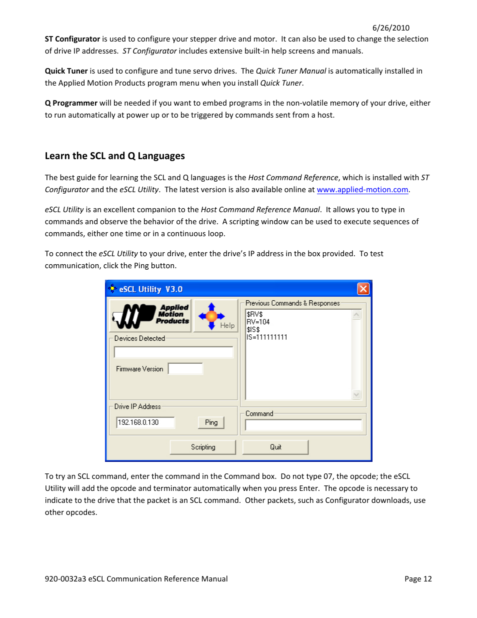 Learn the scl and q languages | Applied Motion SV7-Q-EE User Manual | Page 12 / 19