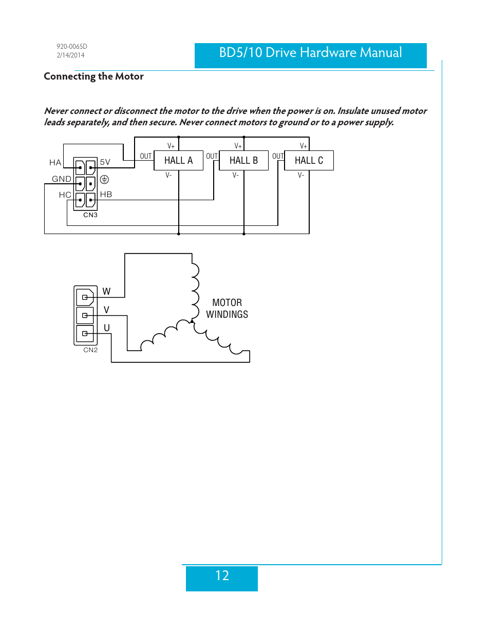 Connecting the motor | Applied Motion BD10-H4-AH User Manual | Page 12 / 36