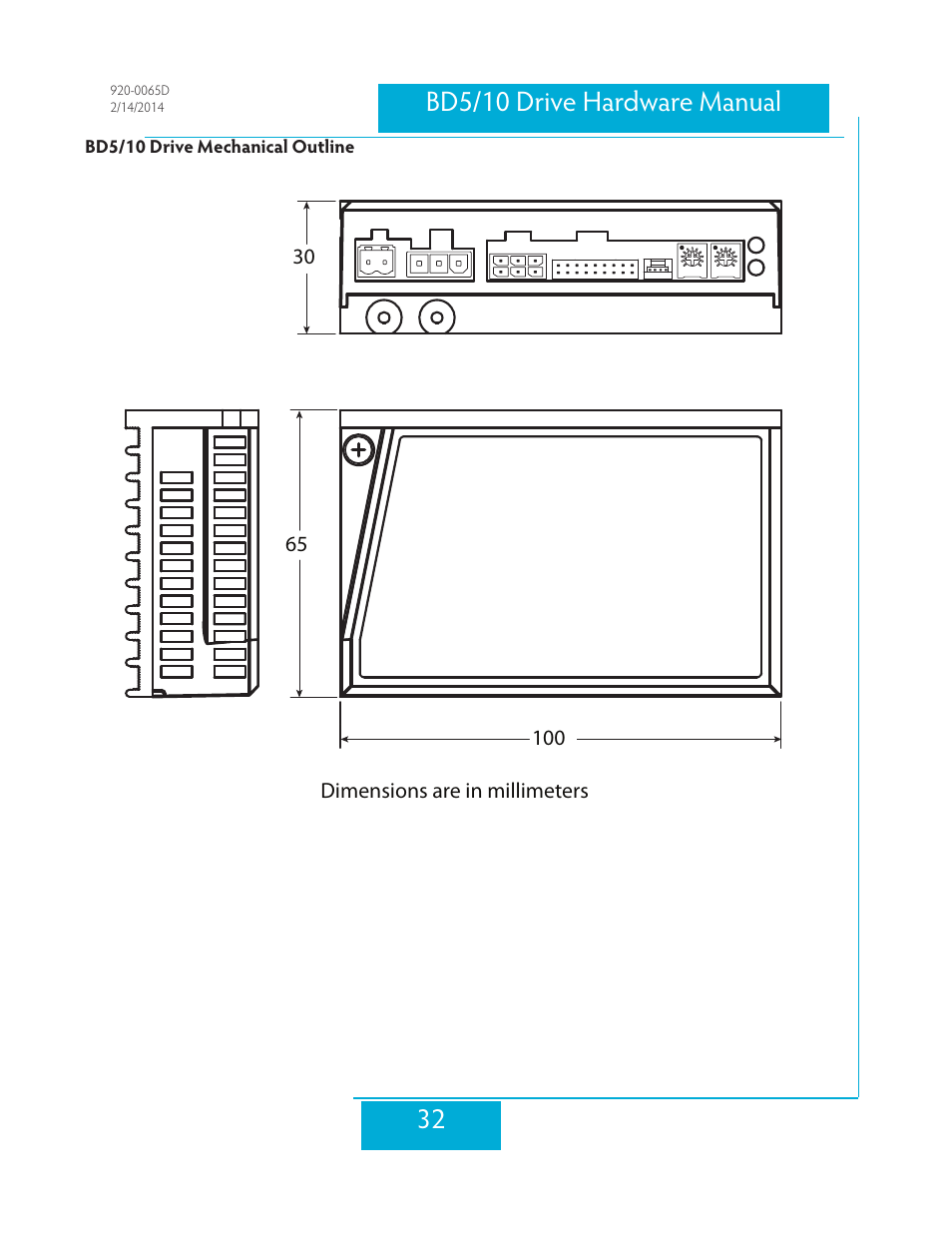 Bd5/10 drive mechanical outline | Applied Motion BD10-H4-AH User Manual | Page 32 / 36