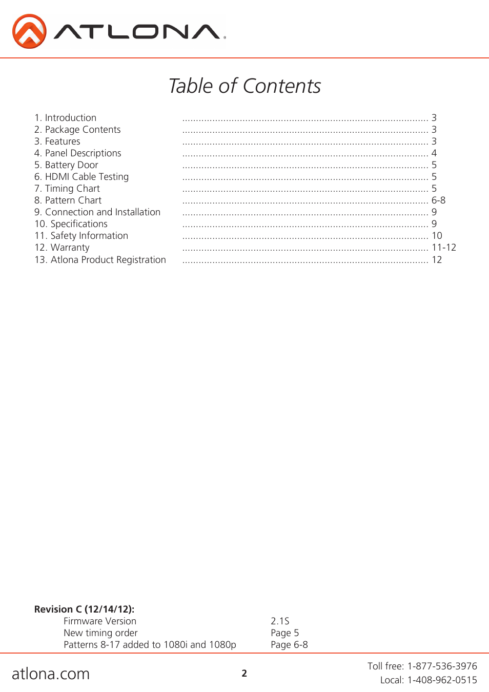 Atlona AT HD800 V3 User Manual | Page 2 / 12