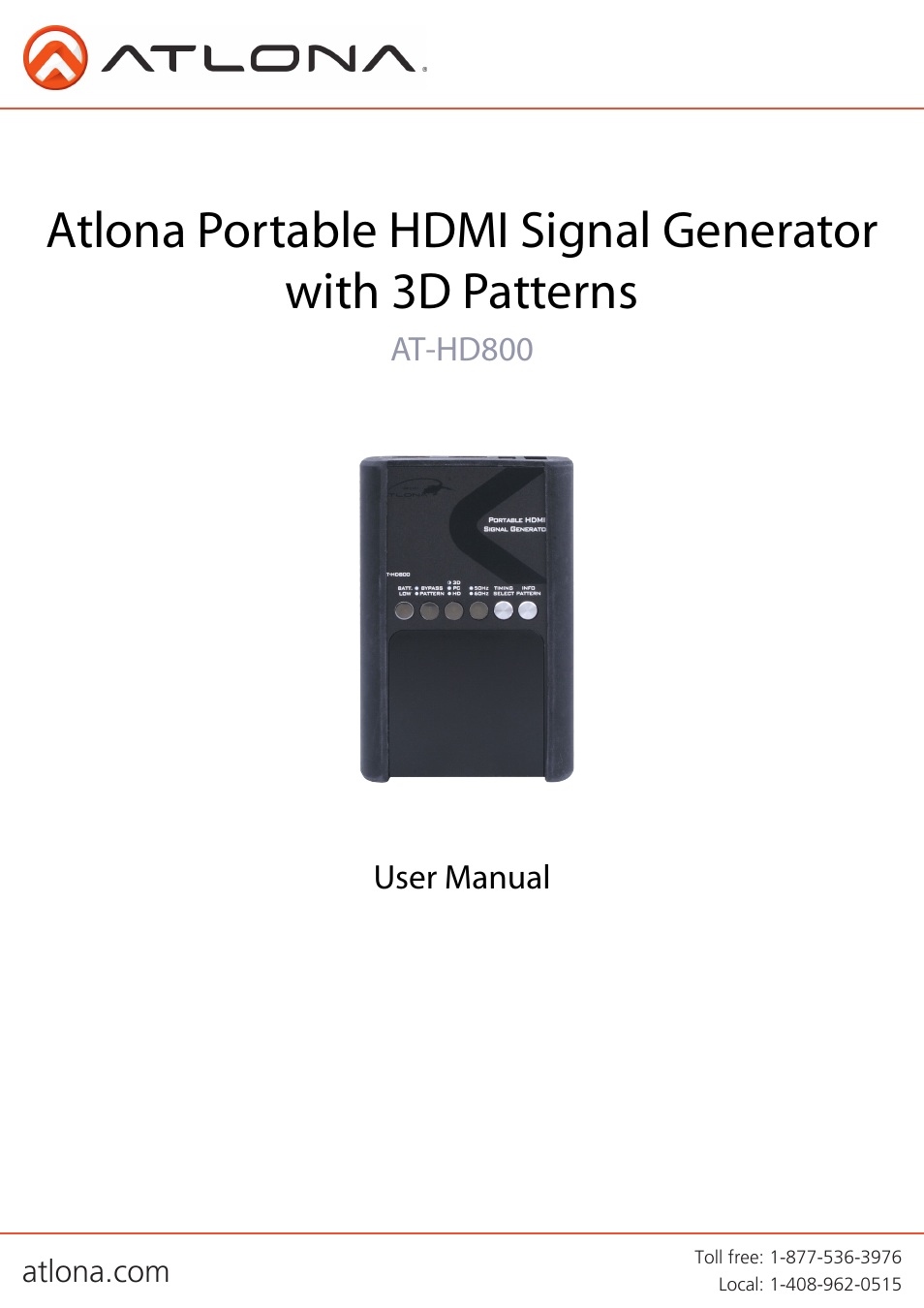 Atlona AT HD800 V2 User Manual | 13 pages