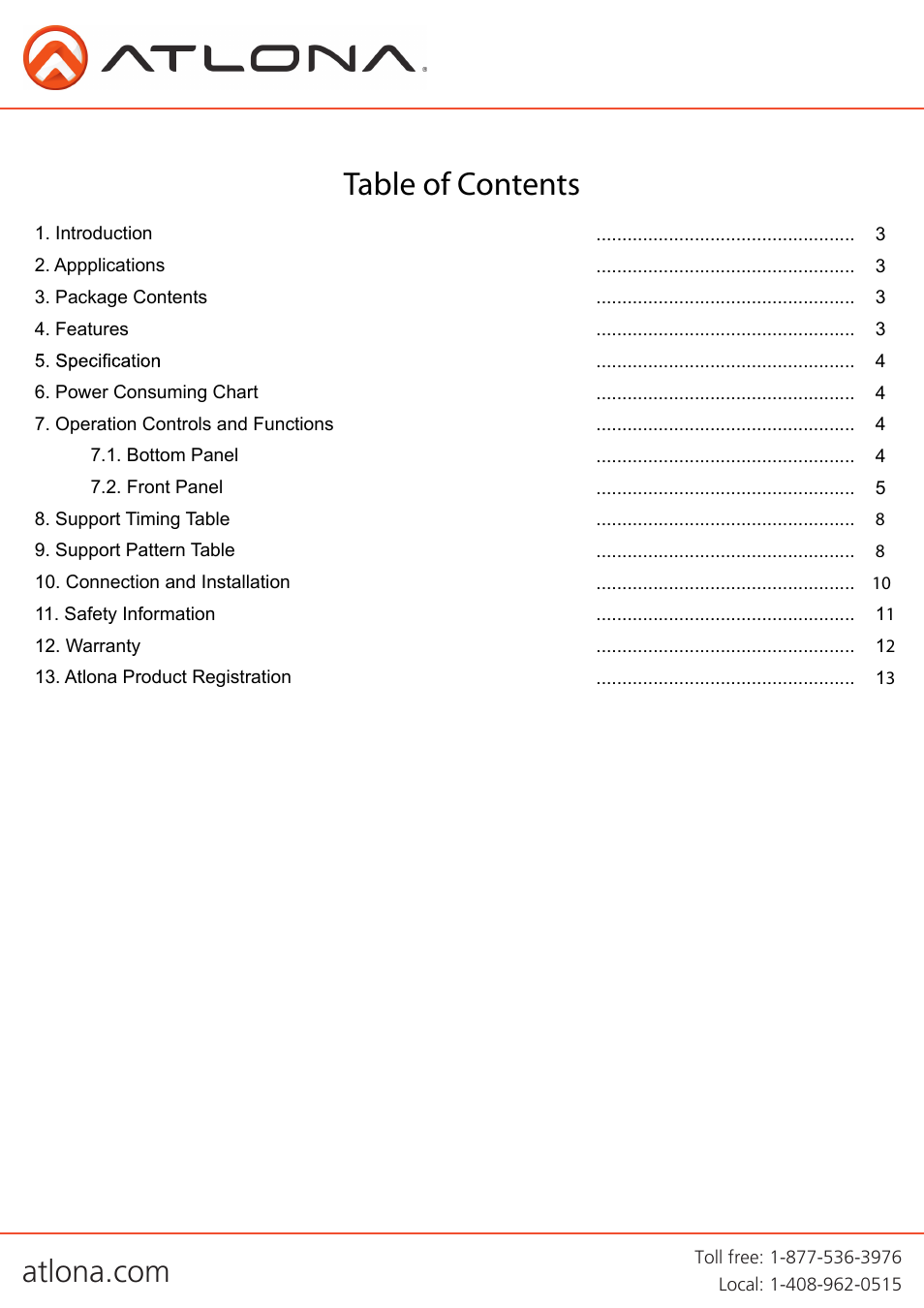 Atlona AT HD800 V2 User Manual | Page 2 / 13