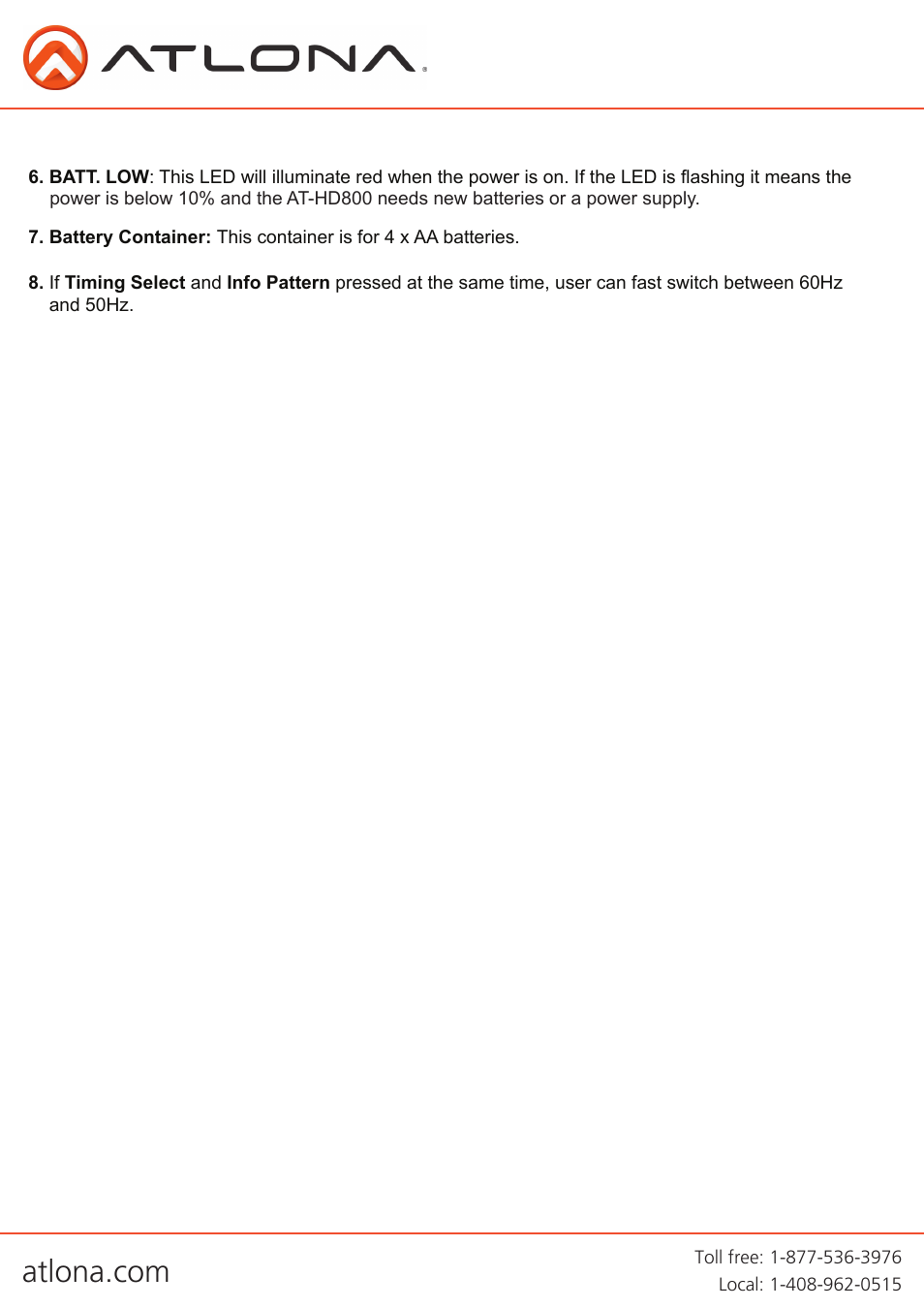 Atlona AT HD800 V2 User Manual | Page 7 / 13