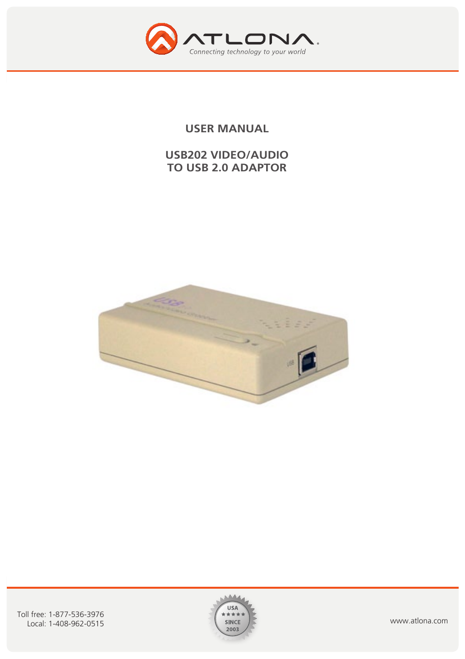 Atlona USB 202 User Manual | 26 pages