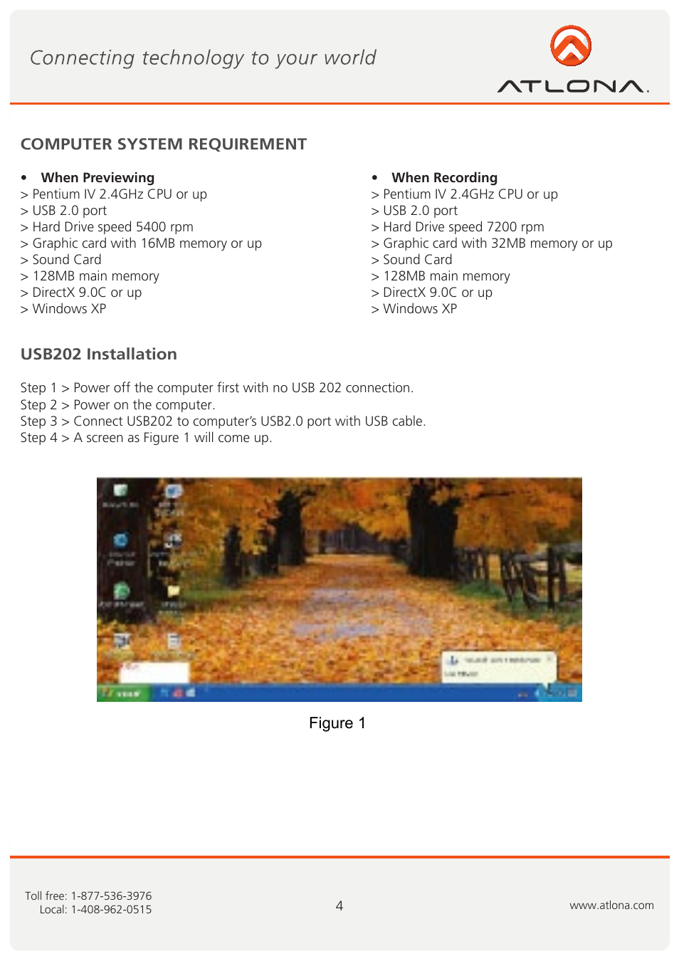 Atlona USB 202 User Manual | Page 4 / 26