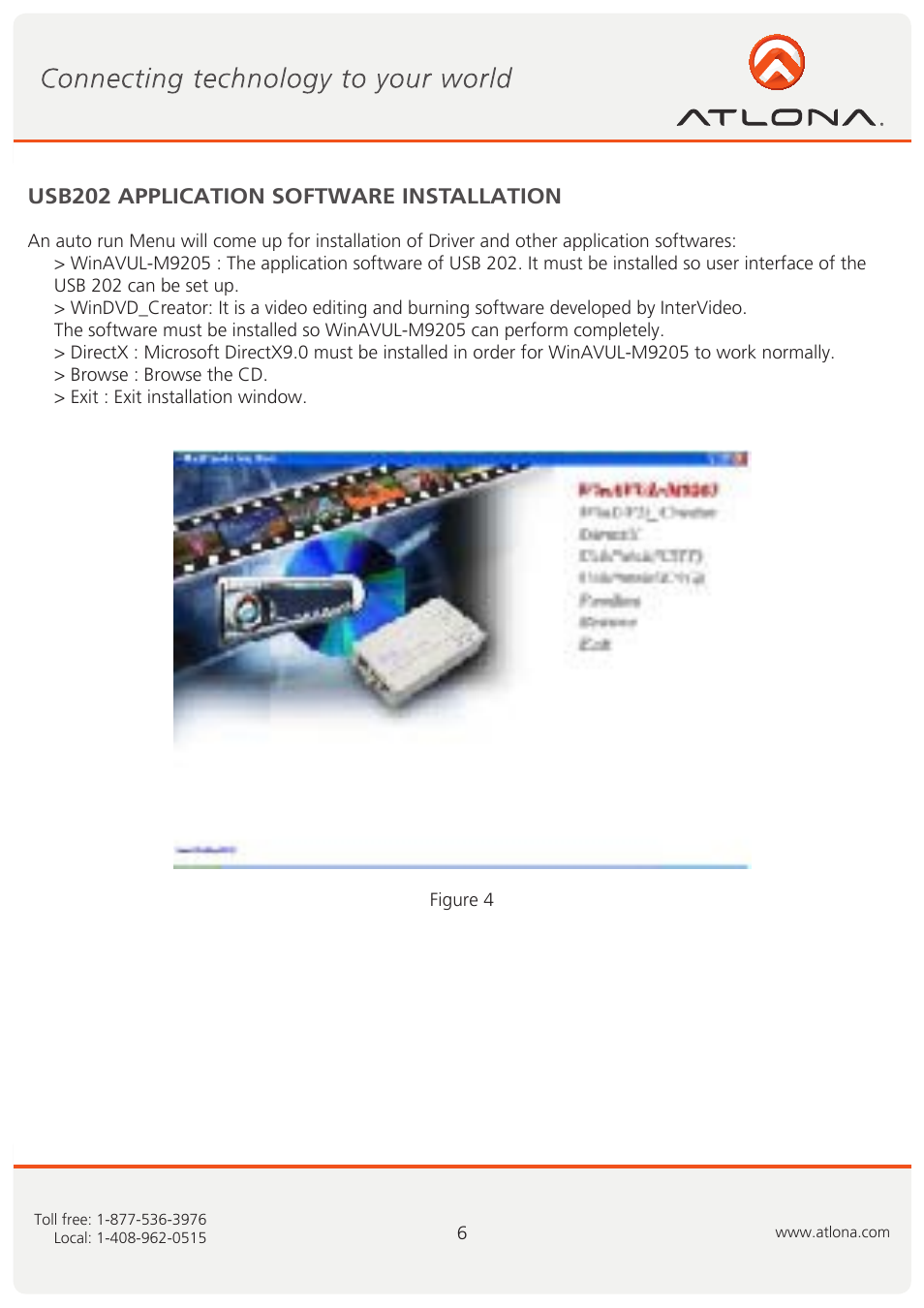 Usb202 application software installation | Atlona USB 202 User Manual | Page 6 / 26
