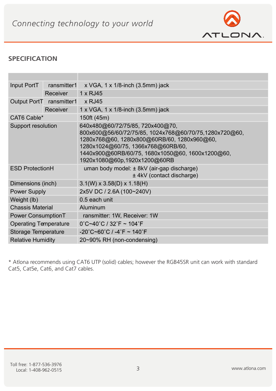 Atlona RGB45SR User Manual | Page 4 / 9