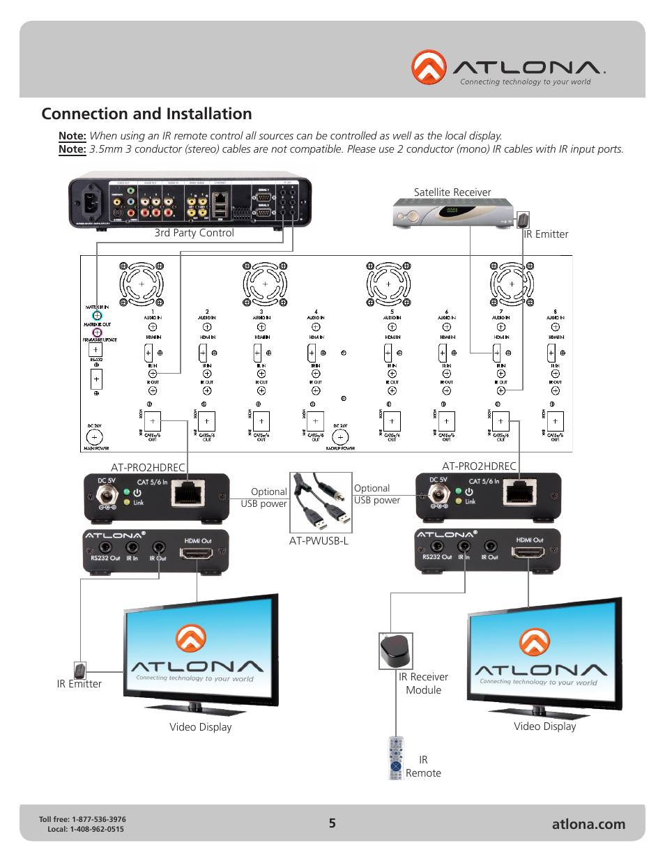 Connection and installation | Atlona PRO2HDREC User Manual | Page 5 / 8