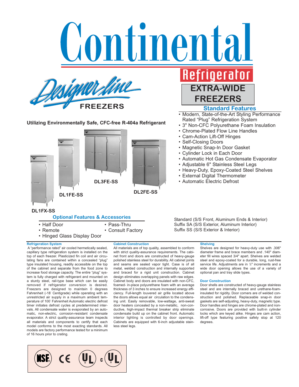Continental Refrigerator DL2FE-SS User Manual | 2 pages