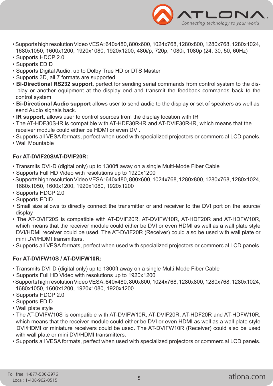 Atlona Fiber User Manual | Page 5 / 13