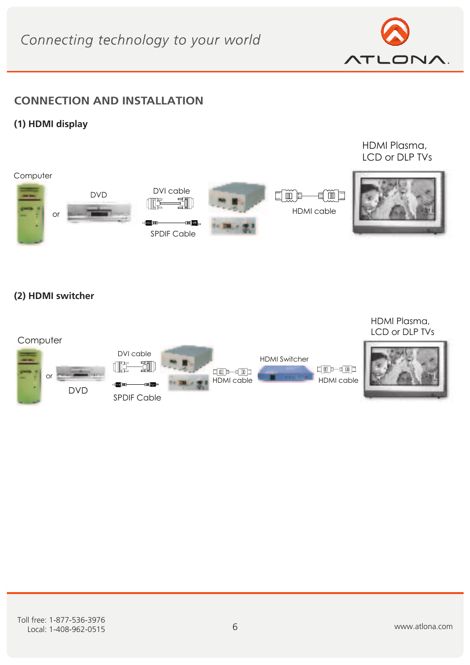 Connection and installation | Atlona CP 268 User Manual | Page 6 / 9