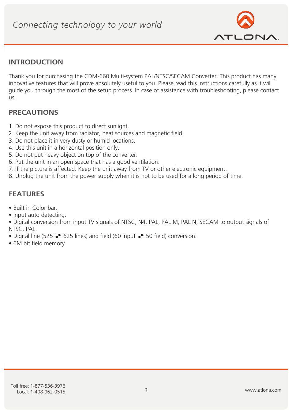 Atlona CDM 660 User Manual | Page 3 / 8