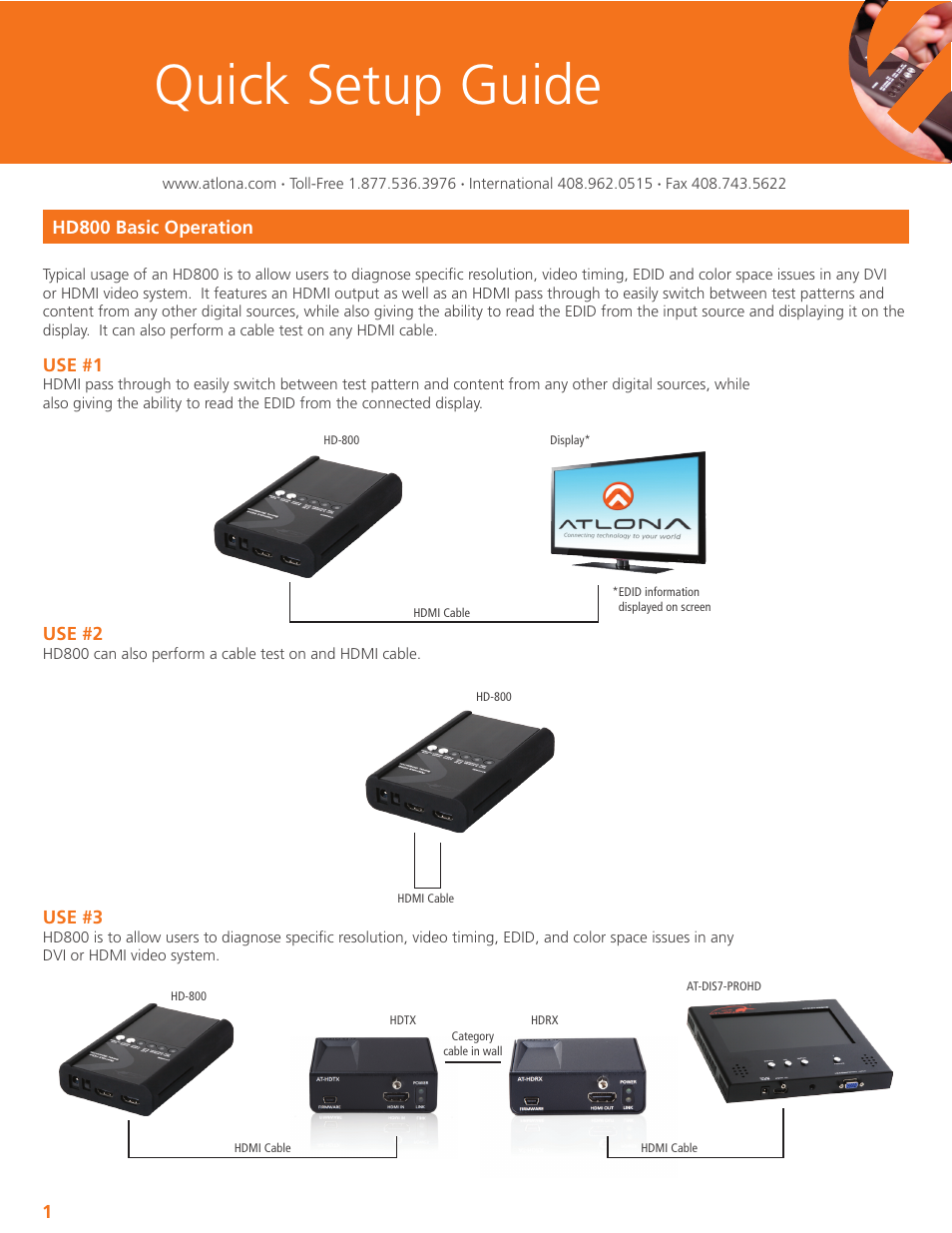 Quick setup guide | Atlona HDMI User Manual | Page 2 / 9