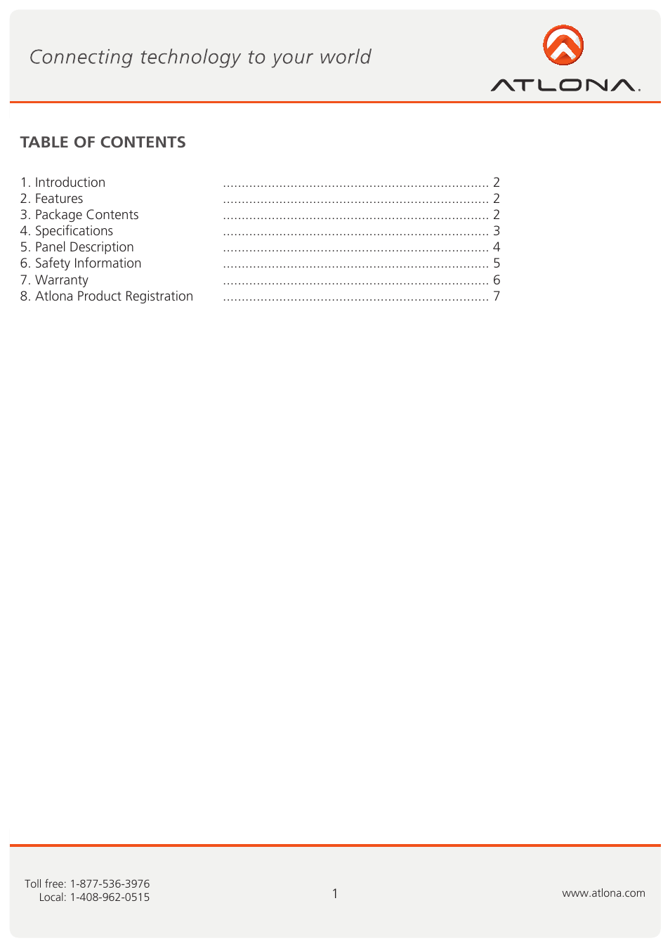 Atlona ATSDI10SR LC User Manual | Page 2 / 8