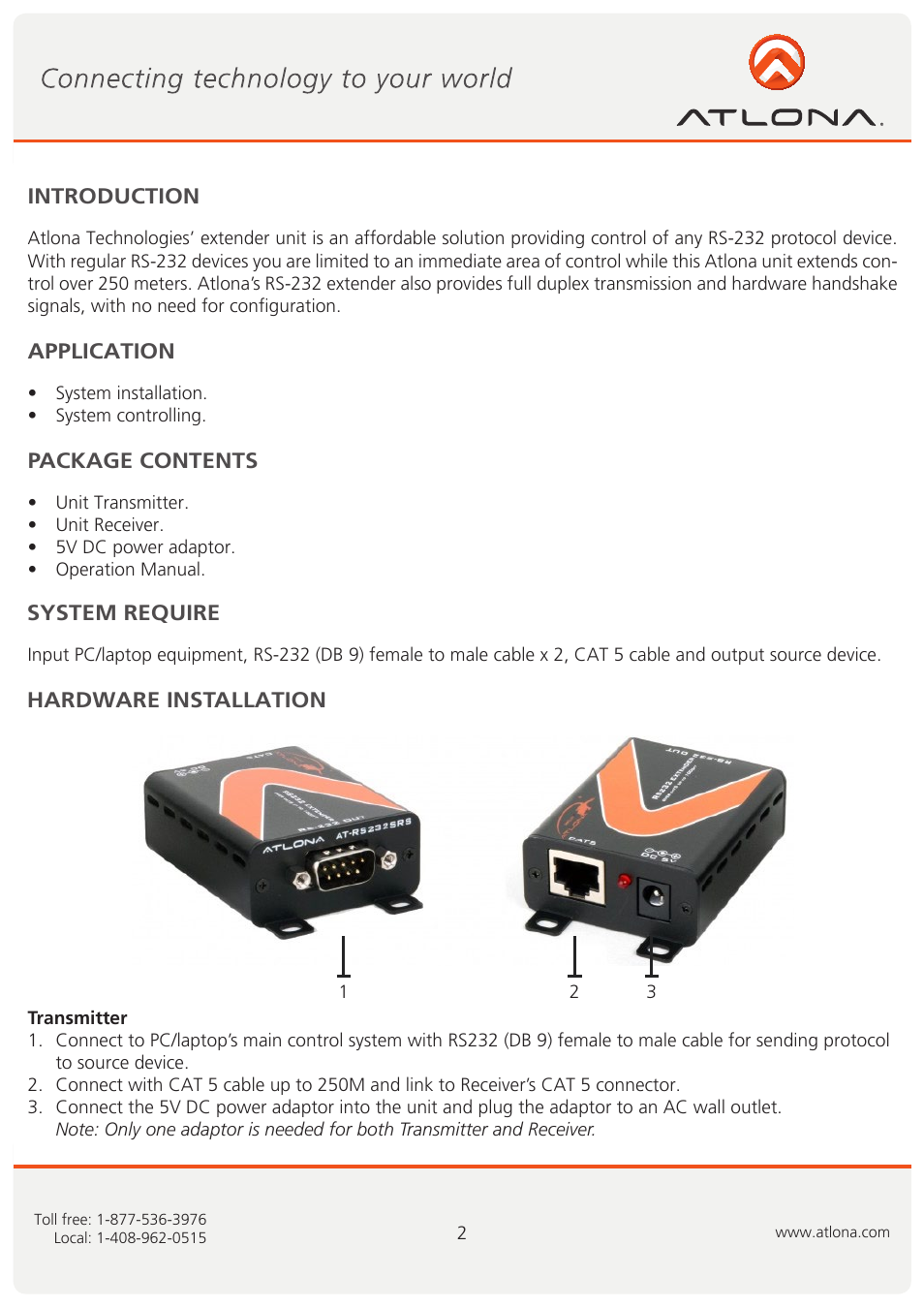 Atlona ATRS232SRS User Manual | Page 3 / 8