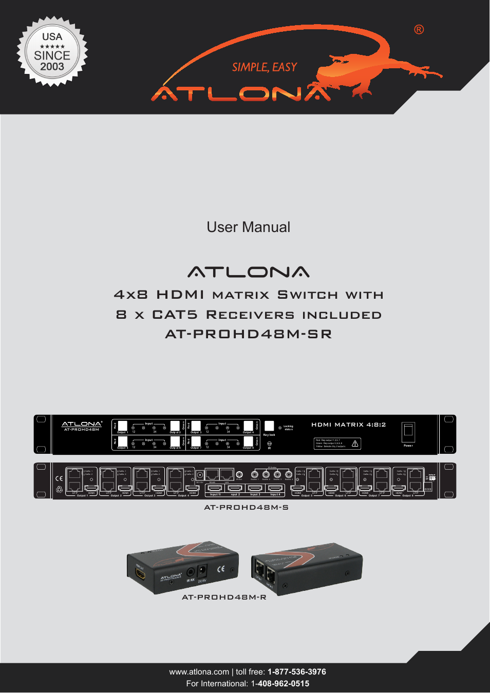 Atlona ATPROHD48M SR User Manual | 13 pages