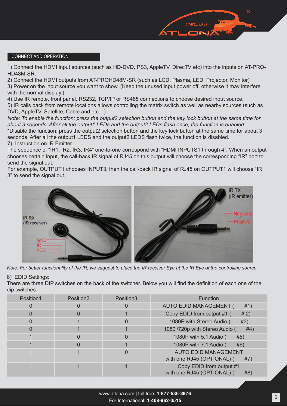 Atlona ATPROHD48M SR User Manual | Page 6 / 13