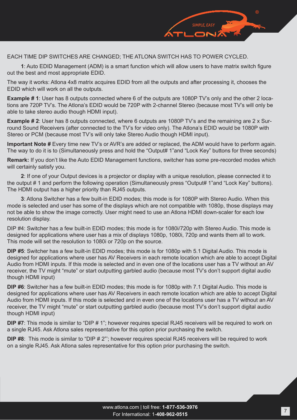 Atlona ATPROHD48M SR User Manual | Page 7 / 13