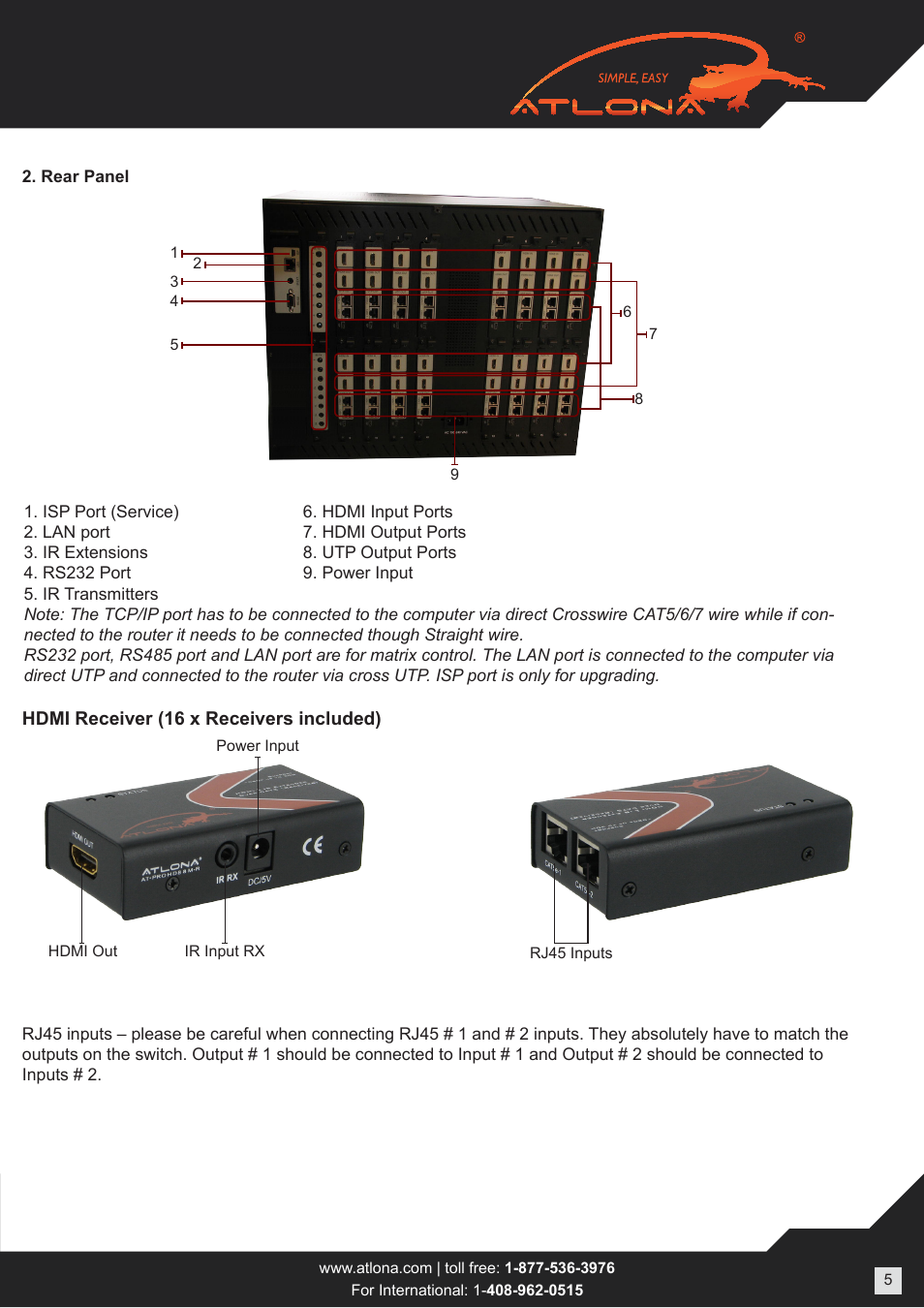 Atlona ATPROHD1616M SR User Manual | Page 5 / 16