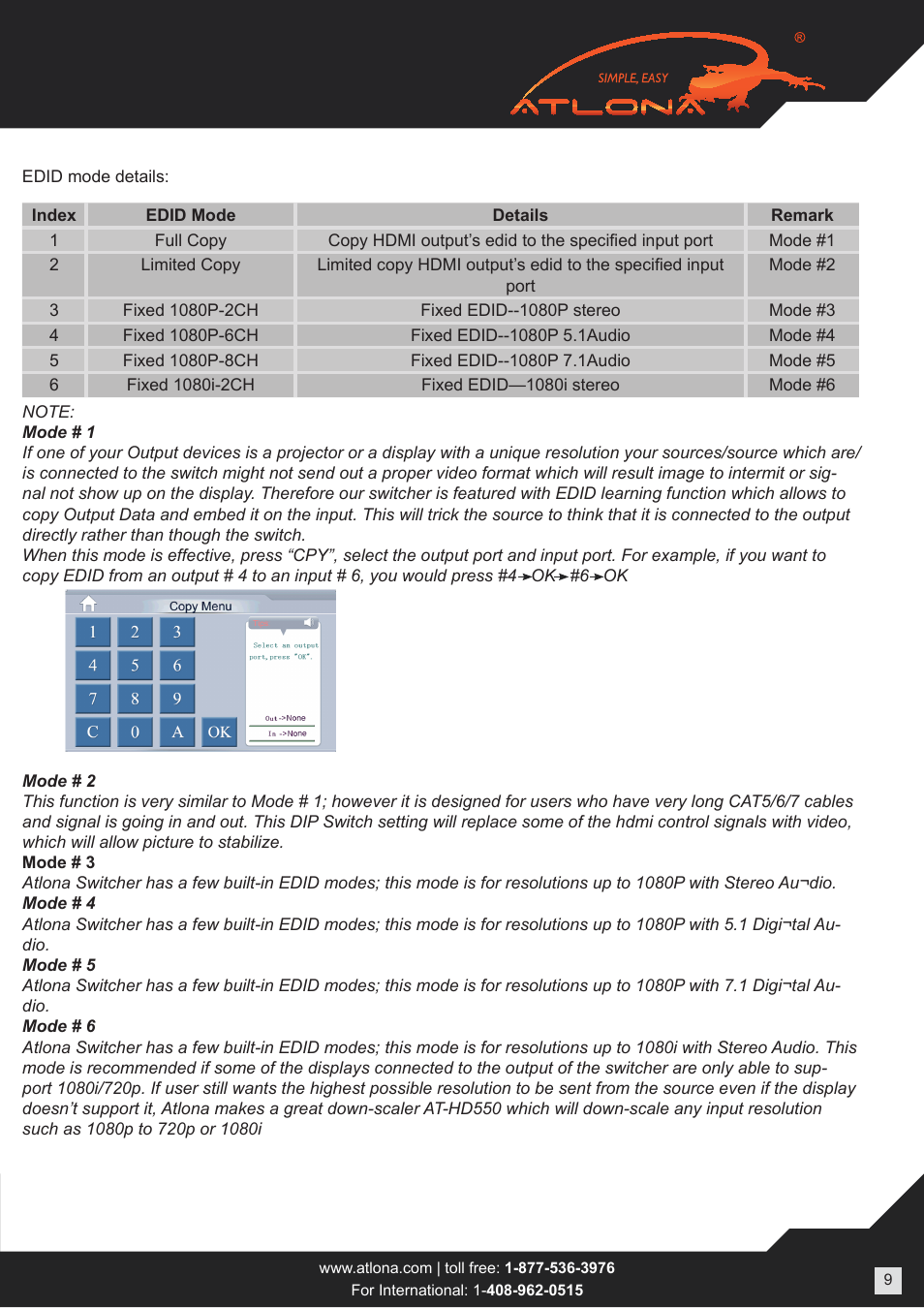 Atlona ATPROHD1616M SR User Manual | Page 9 / 16