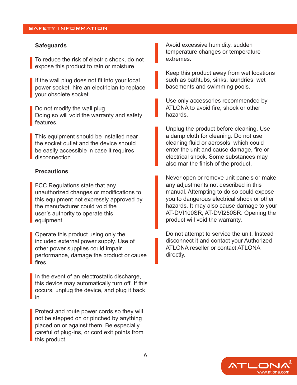 Atlona ATDVI250SR User Manual | Page 8 / 10