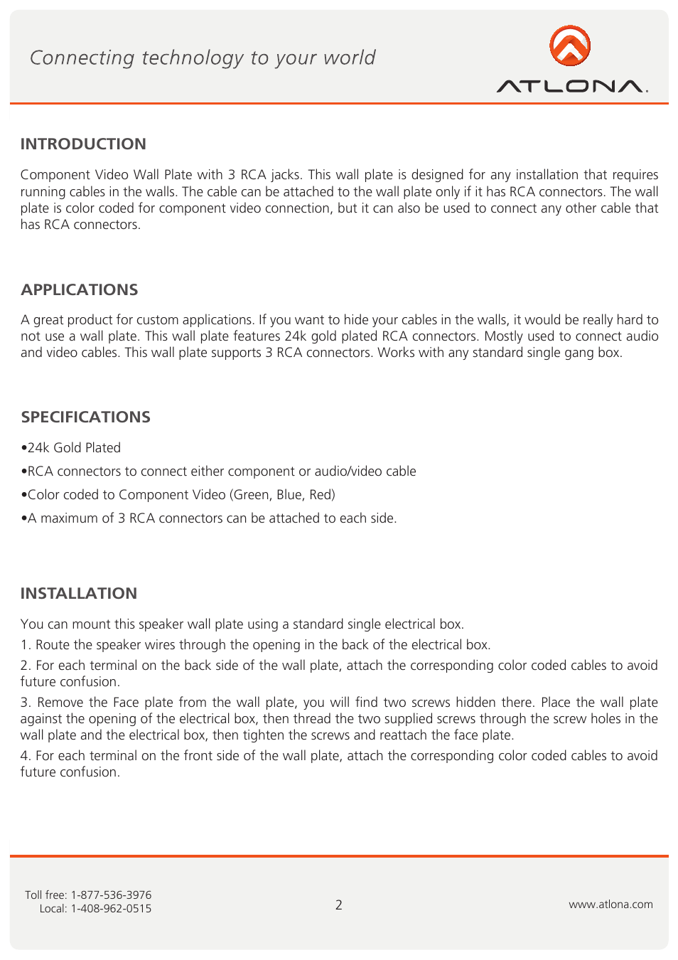 Atlona AT80COMP3 User Manual | Page 3 / 6