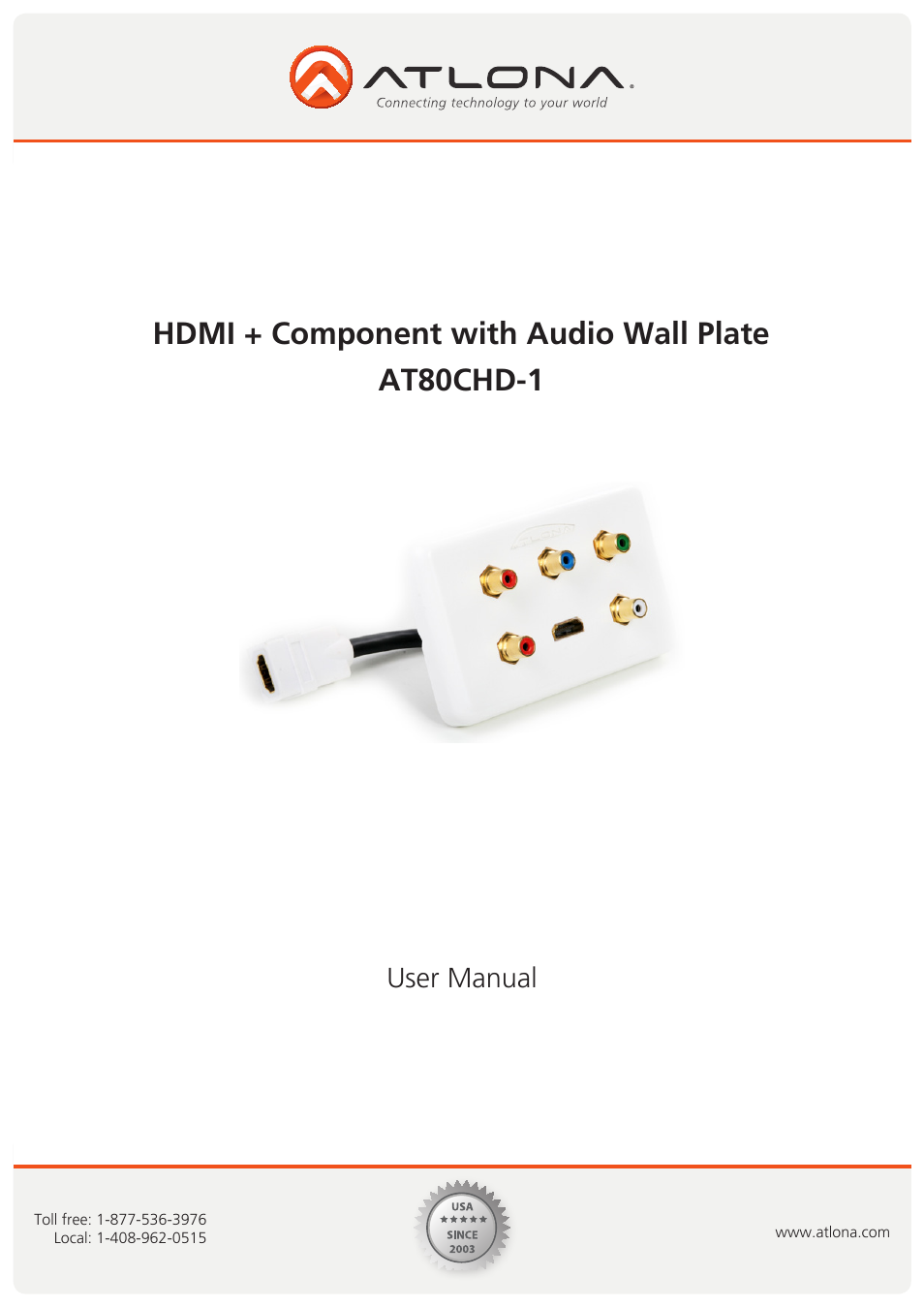 Atlona AT80CHD 1 User Manual | 6 pages