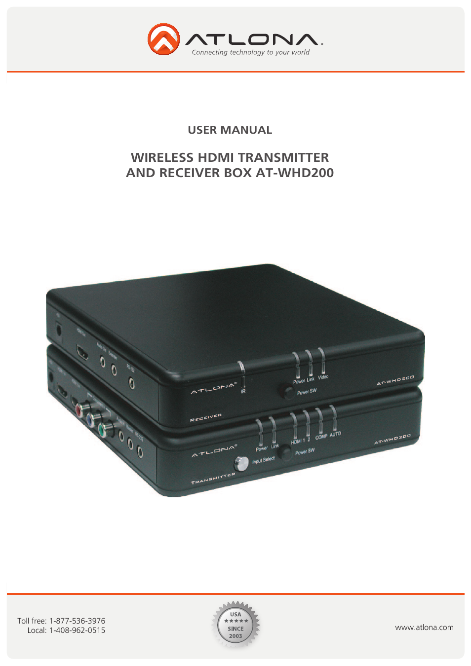 Atlona AT WHD200 User Manual | 10 pages