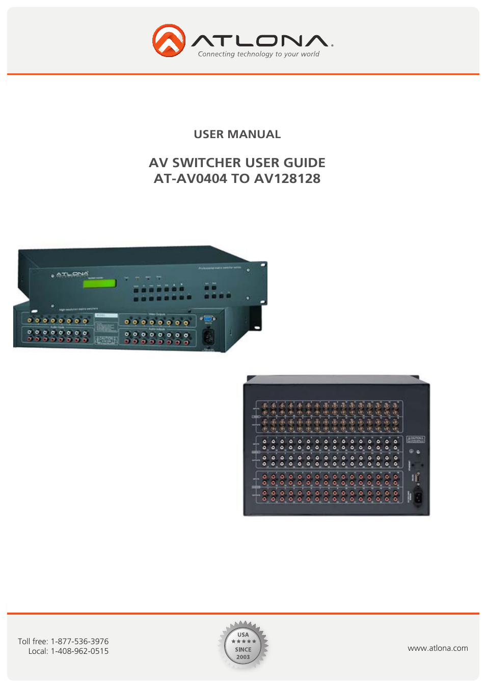 Atlona AT VIDEO MATRIX User Manual | 33 pages