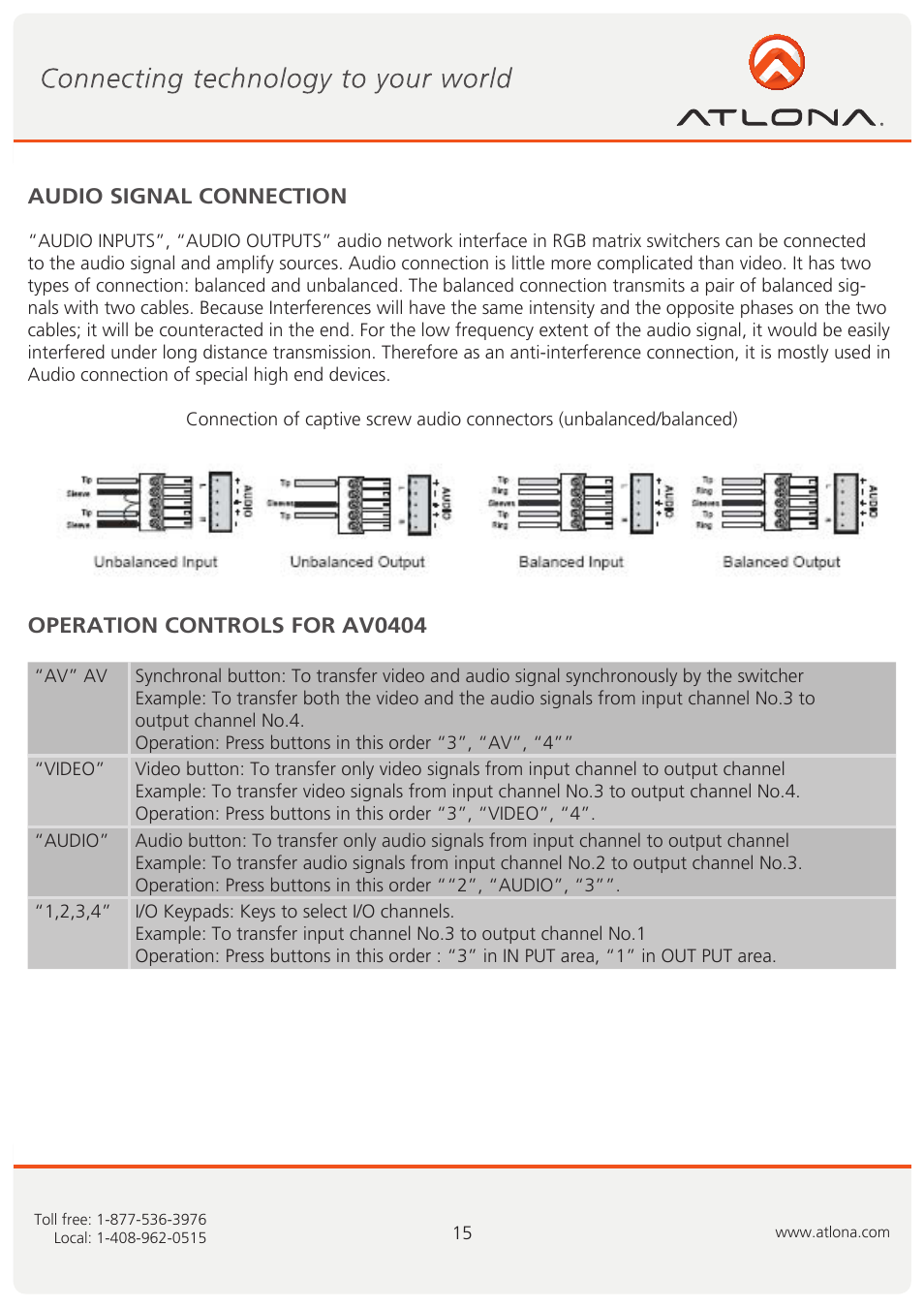 Atlona AT VIDEO MATRIX User Manual | Page 16 / 33