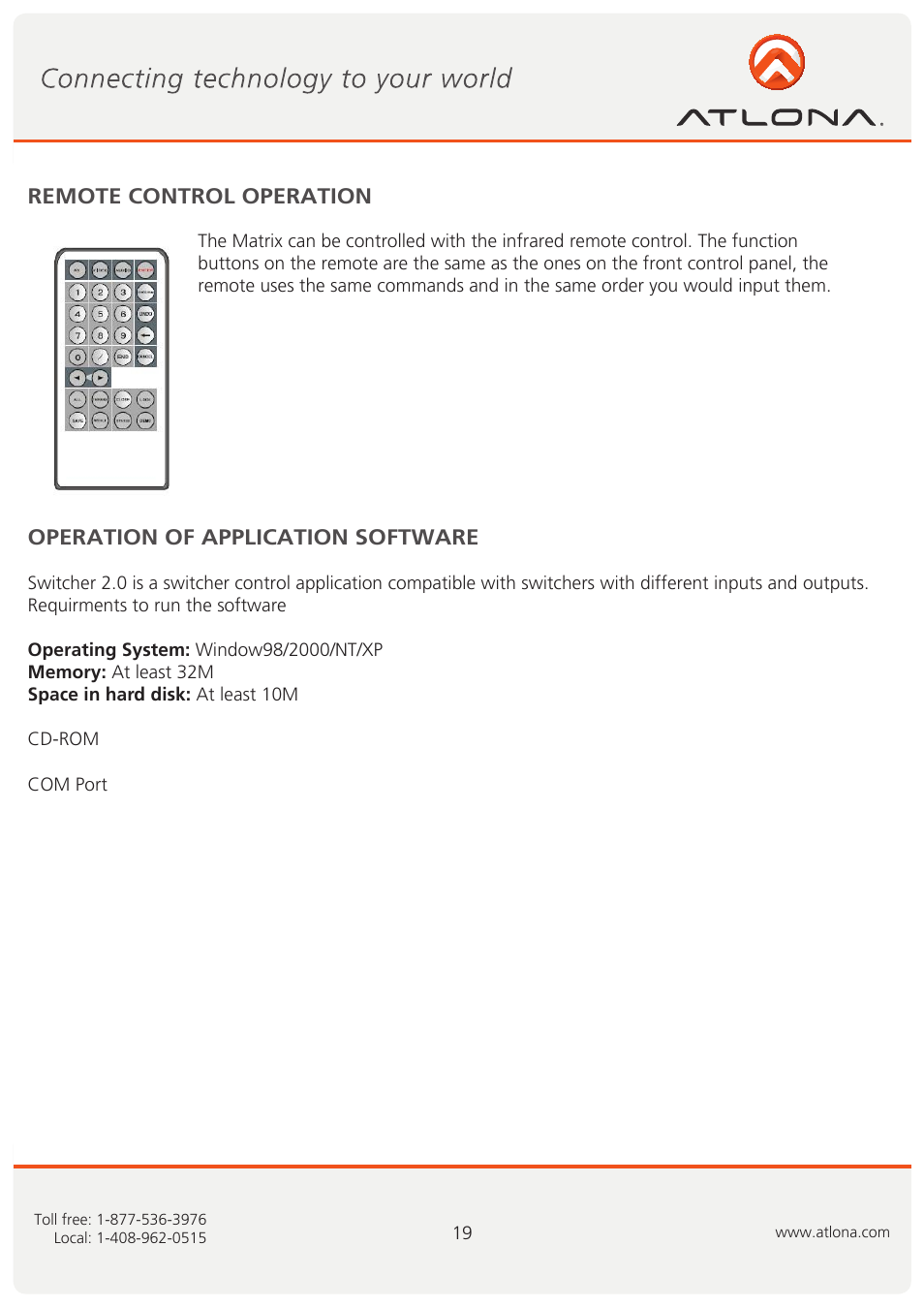 Atlona AT VIDEO MATRIX User Manual | Page 20 / 33