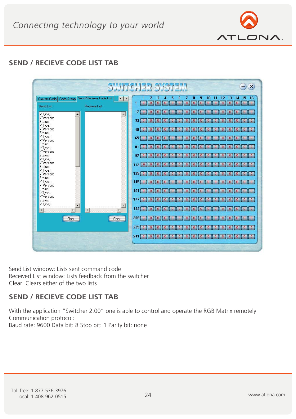 Atlona AT VIDEO MATRIX User Manual | Page 25 / 33