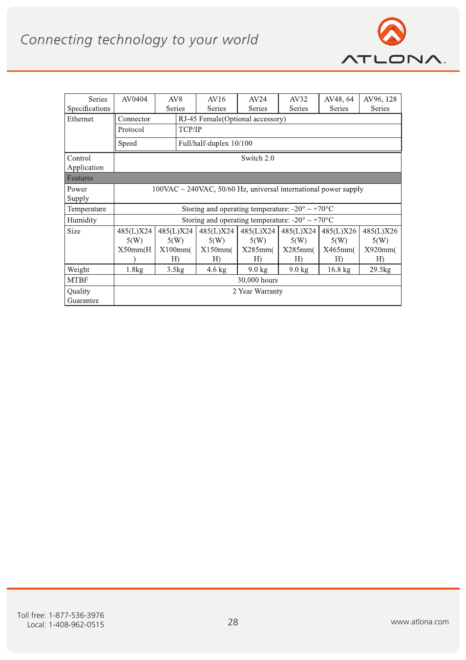 Atlona AT VIDEO MATRIX User Manual | Page 29 / 33